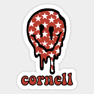 cornell drippy smiley Sticker